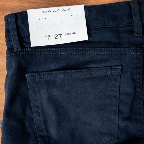 NWT Loft Button Pocket Pants - Navy Size 27/4 - Picture 5 of 5